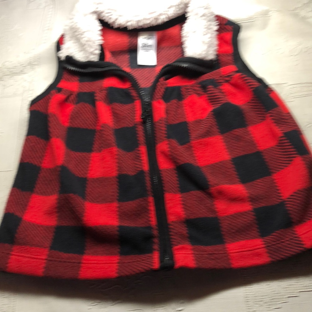Girls Toddler Vest with Sherpa Collar